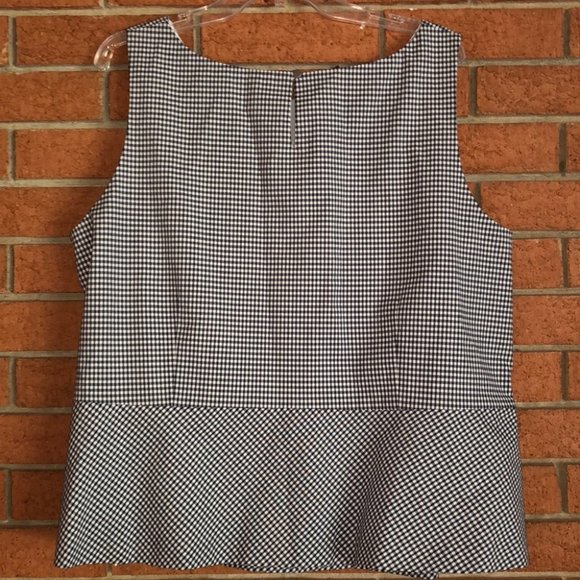 🗝TALBOTS🗝PETITE SLEEVELESS GINGHAM PEPLUM TOP🗝 - Picture 4 of 7